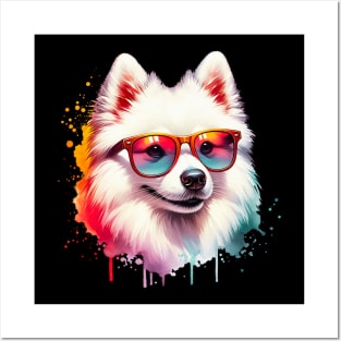 Watercolor American Eskimo Dog Posters and Art